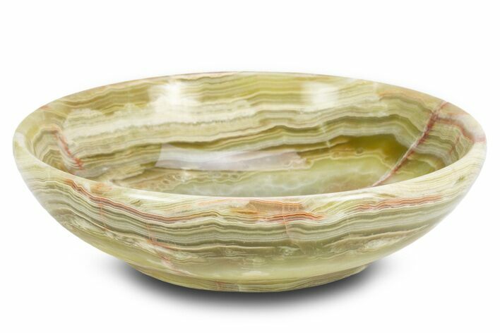 Polished Green Banded Calcite Bowl - Pakistan #301337
